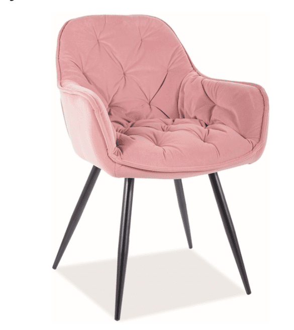 MôjNábytok Signal Jedálenská stolička CHERRY MATT VELVET Farba: Ružová / velvet 63